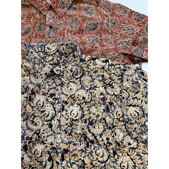 Orvis Shirt Mens L Kalamkari Block Printed Button Up Cotton Floral Paisley (2) - Picture 2 of 7